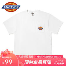 Dickies 帝客 商场同款工装灵感情侣小logo休闲短袖T恤DK011809 白色 XL ￥89