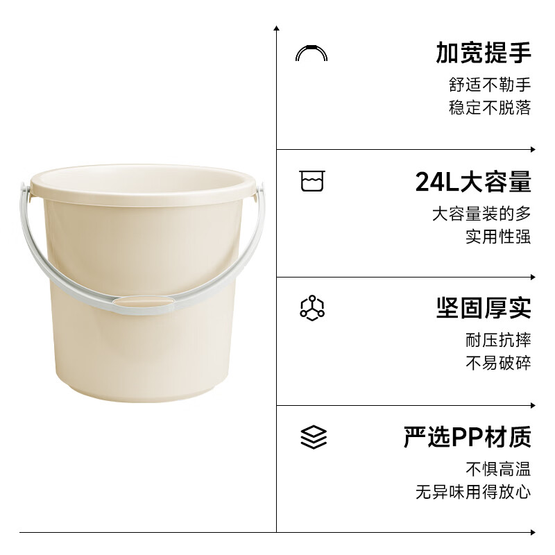 五月花 特大号加厚耐摔水桶 24L 大容量 10.5元 - 线报酷