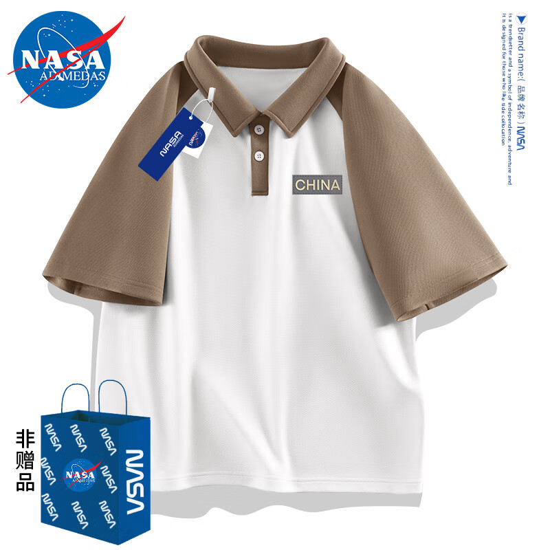 NASA ADIMEDAS 短袖插肩袖Polo衫 NS-2024031603 49.9元（需用券）