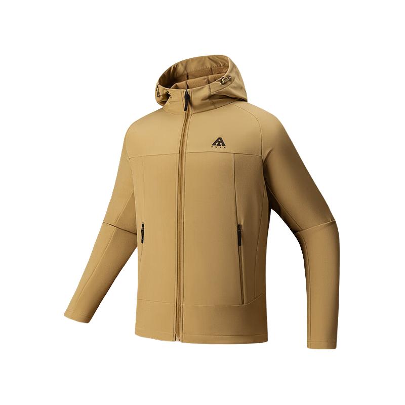安踏 水壳四防软壳衣丨梭织连帽运动外套男女防风防泼水开衫上衣 239元