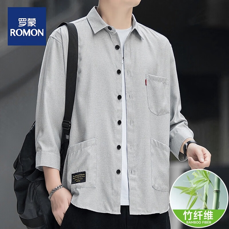 ROMON 罗蒙 男士竹纤维七分袖衬衫 LM8037 ￥69.05