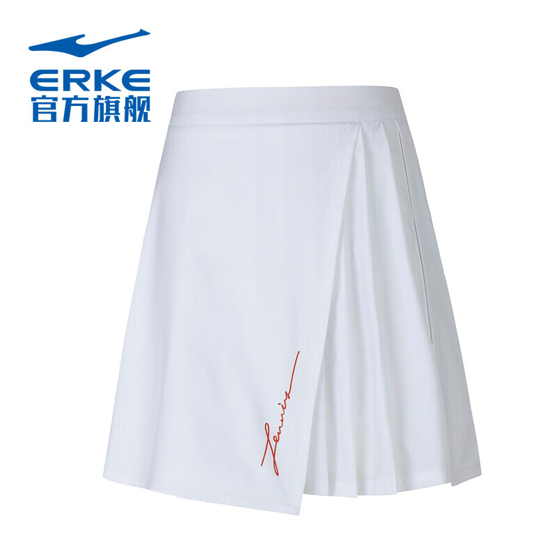 ERKE 鸿星尔克 运动裙子女速干时尚休闲运动健身显瘦女子网球短裙 正白 XL 11