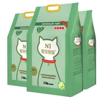 AATURELIVE N1爱宠爱猫 N1绿茶/玉米/活性炭豆腐猫砂3.7kg*3包 ￥78.71