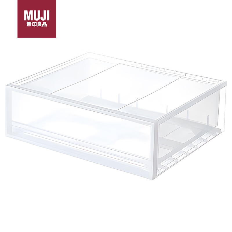 MUJI 無印良品 无印良品（MUJI）聚丙烯收纳箱 抽屉式 横宽型 小 半透明 75元