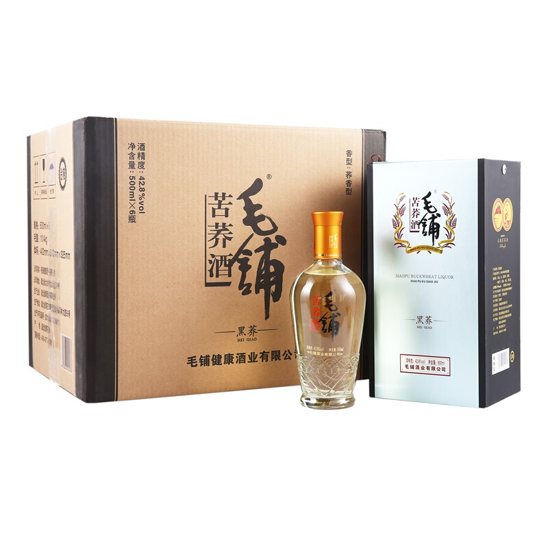 劲牌 毛铺苦荞酒 露酒 黑荞 42度 500ml*6瓶 整箱装 778元（需用券）