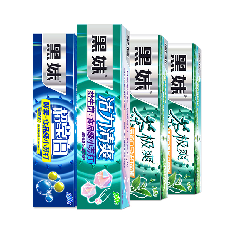 heimei 黑妹 茶极爽牙膏家庭实惠装 8件套（签到） 29.9元（需用券）