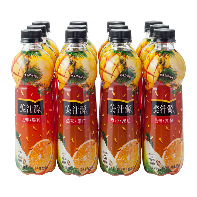 美汁源 可口可乐（Coca-Cola）美汁源 Minute Maid 热带果粒 果汁饮料 420ml*12瓶整