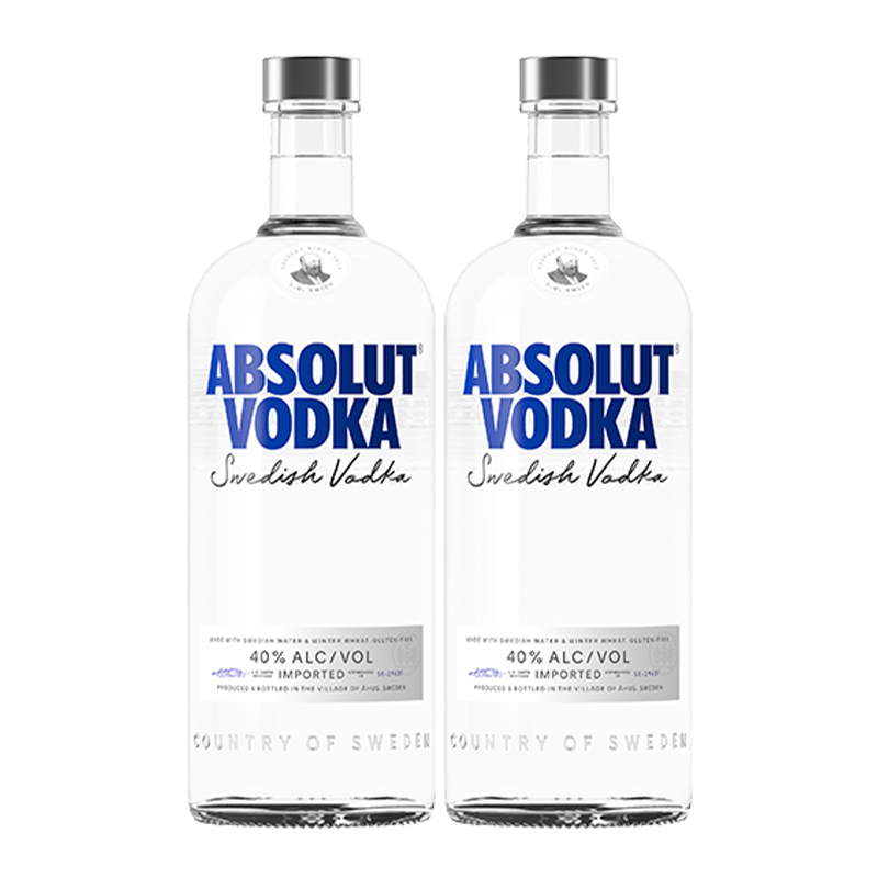 绝对伏特加 原味经典Absolut Vodka 500ml 瑞典洋酒 一瓶一码 500mL 2瓶 120元