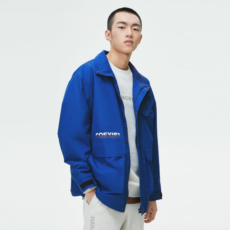 20点：杰克·琼斯（JACK&JONES）春秋男士夹克衣服外套休闲宽松舒适个性立领