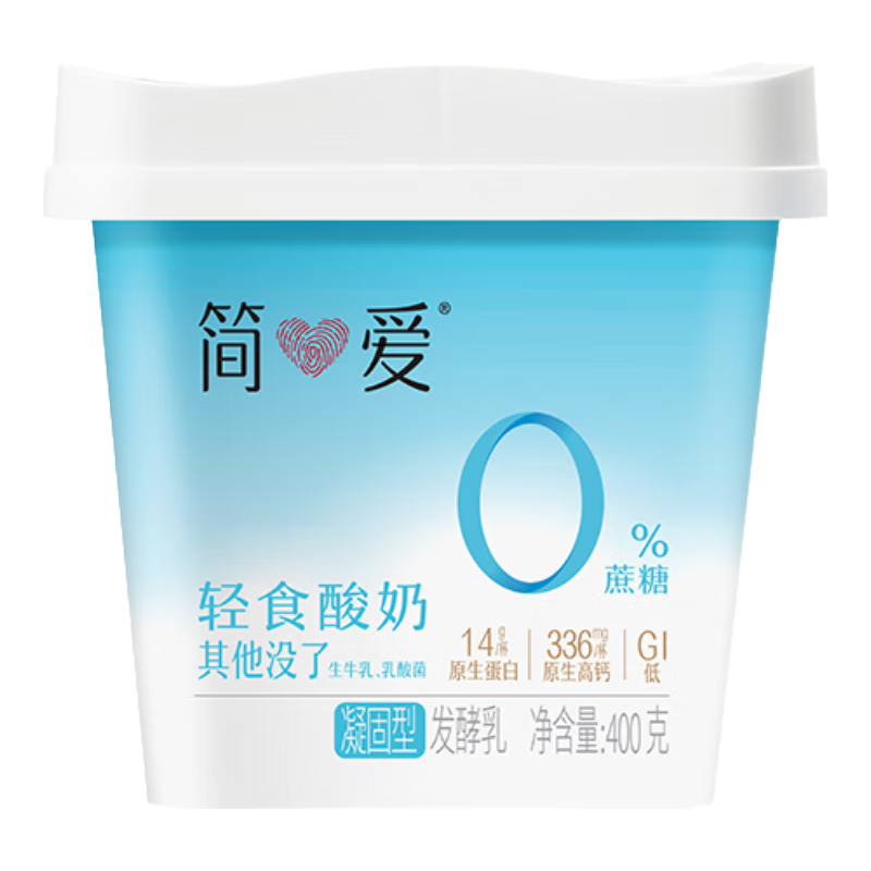 plus会员：简爱轻食酸奶0﹪蔗糖400g*1 低温酸奶大桶分享装*8件 74.78元（合9.35