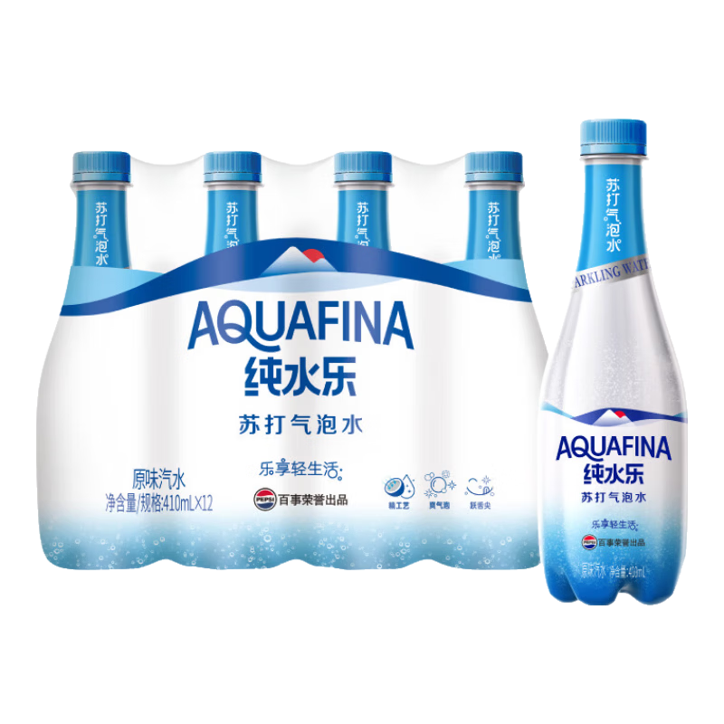 百事可乐纯水乐 AQUAFINA 无糖苏打气泡水 410ml×12瓶 15.78元