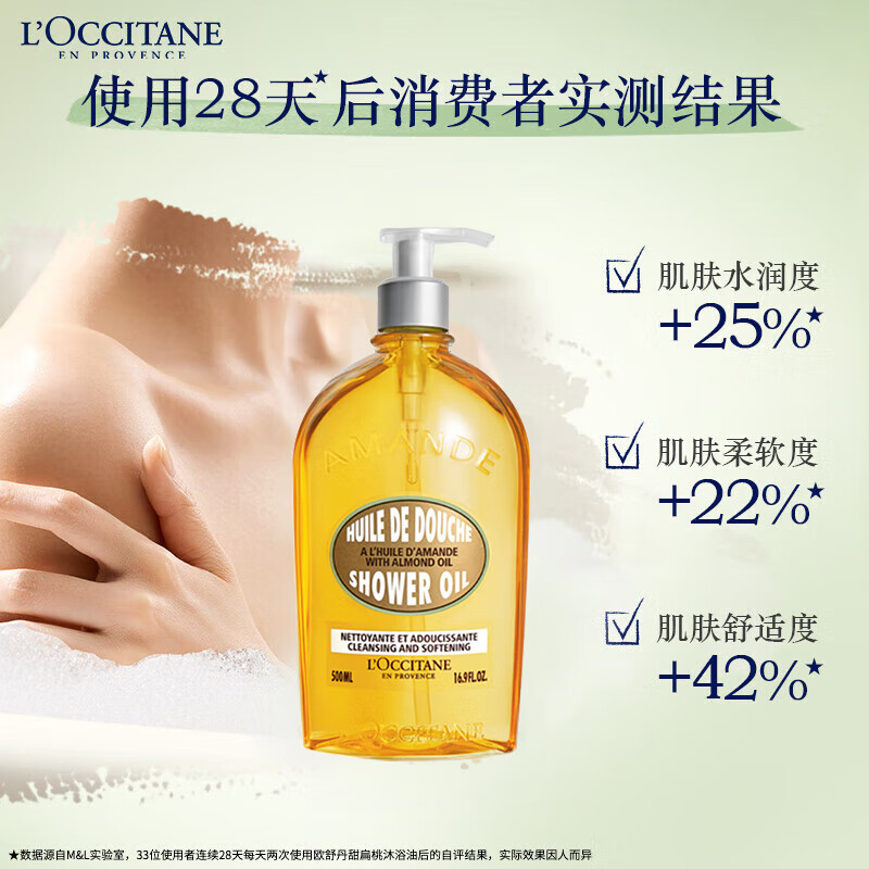 L'OCCITANE 欧舒丹 甜扁桃紧致沐浴油 500ml 168元