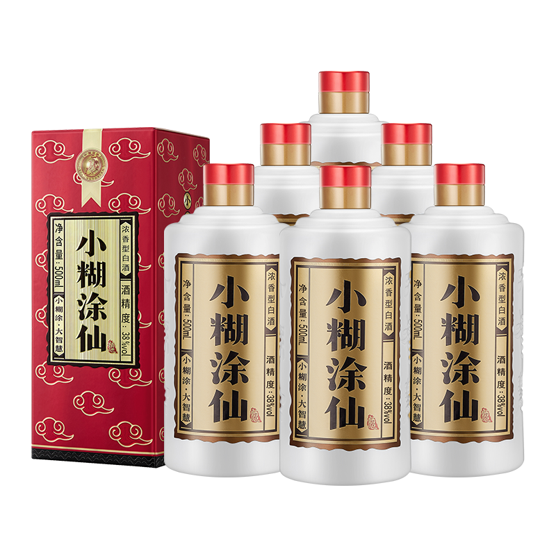 小糊涂仙（普仙）浓香型白酒 38度 500ml*6瓶 *2件 1504.68元包邮（合752.34元/件