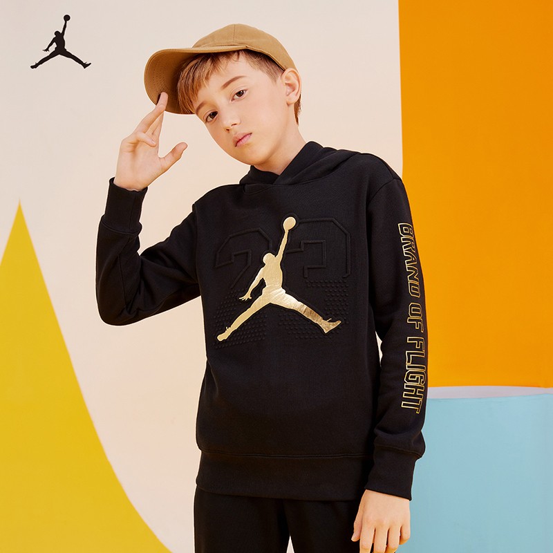 plus会员：NIKE JORDAN 耐克童装男童加绒连帽卫衣 129.96元 包邮（需用券，凑单1