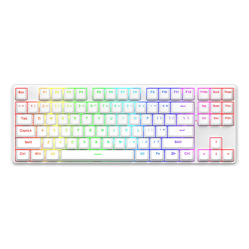 REDRAGON 红龙 KS87 81-90键 蓝牙,有线,无线键盘 皓月白 龙舞轴 RGB 106.56元（需用