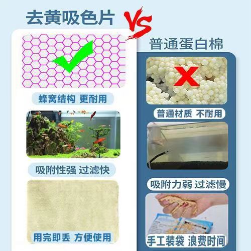 鱼缸黄水过滤水族箱吸色片透水滤布高密度净水材料过滤器吸色纸 1.32元