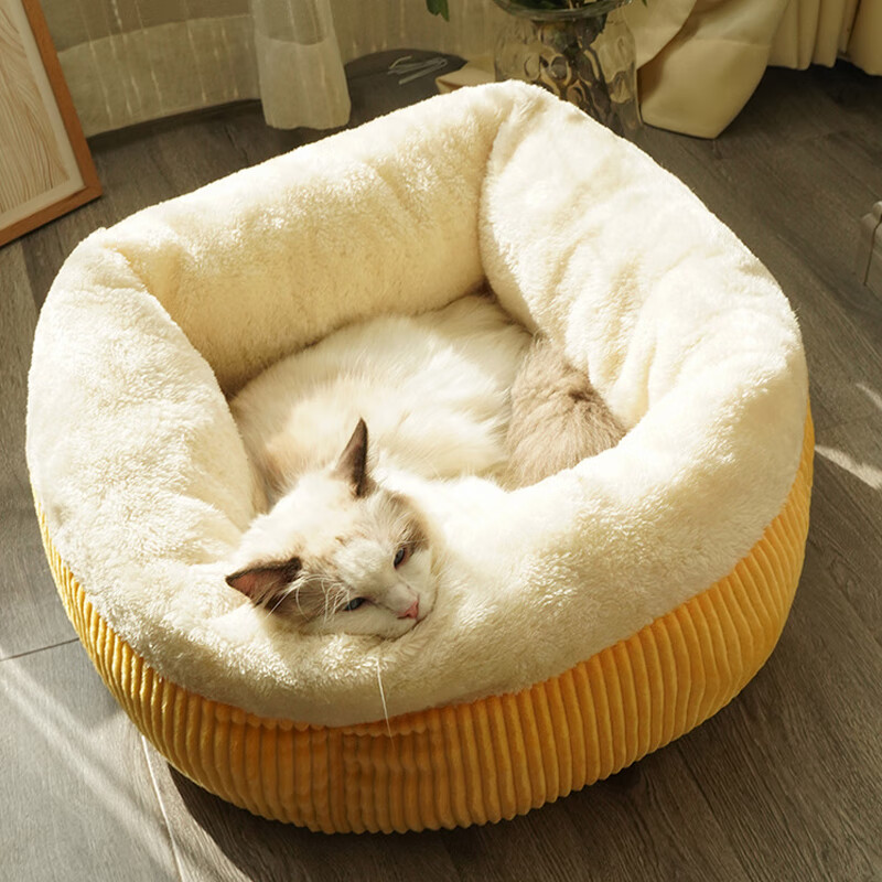 憨憨乐园 猫窝四季通用冬季保暖猫咪宠物垫子半封闭式小型狗窝猫垫猫床用