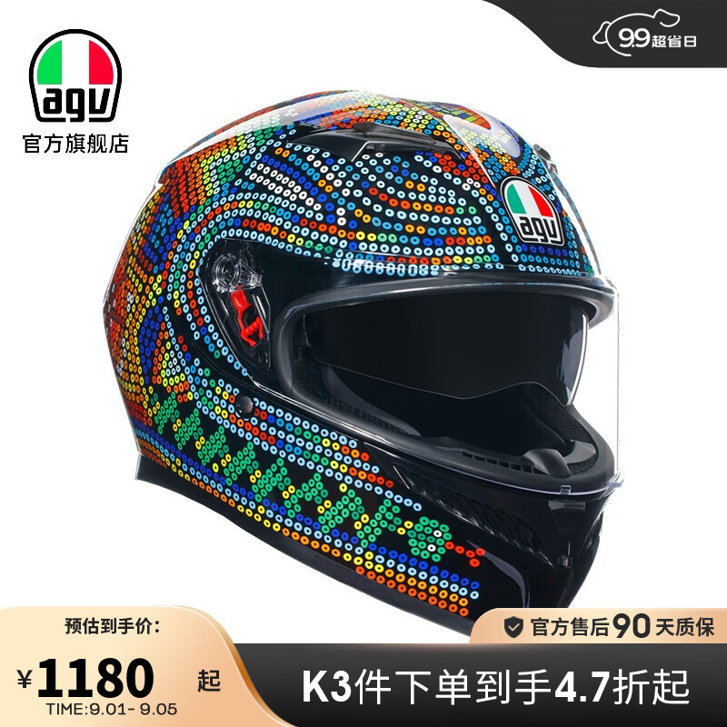 AGV K3摩托车头盔双镜片全盔四季机车骑行多功能防护通勤跑盔 ROSSI WINTER TEST 