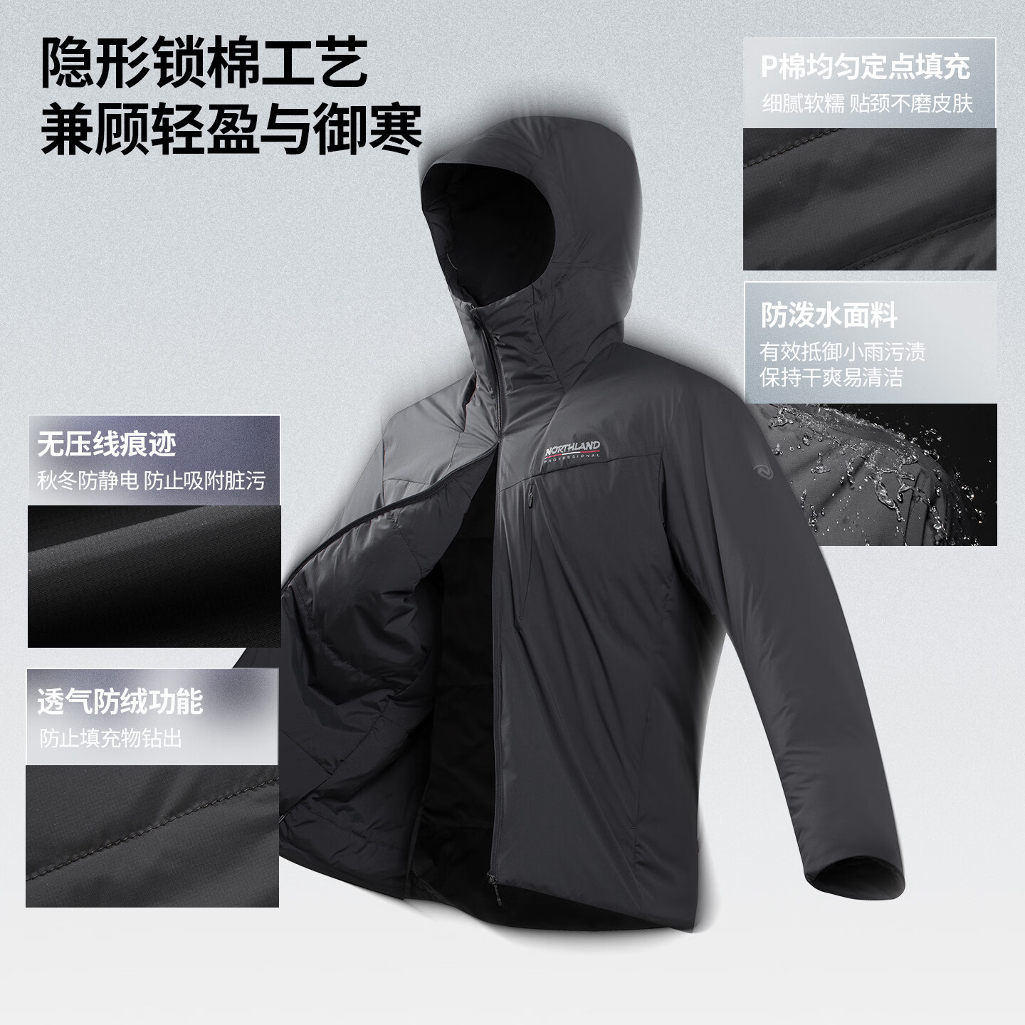 诺诗兰 Primaloft金标100P棉户外防泼水徒步保暖棉衣外套 709元 - 线报酷