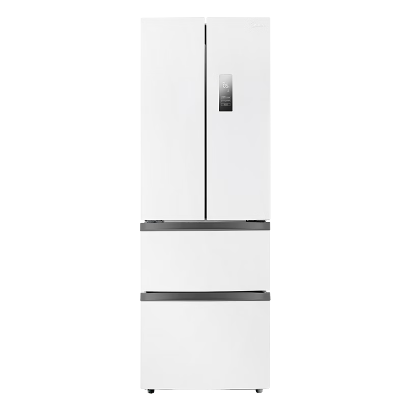 PLUS会员：Midea 美的 340升 一级能效 双变频法式多开门小型白色家用电冰箱风