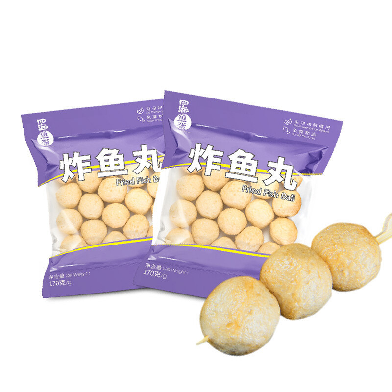 四海鱼蛋 炸鱼丸 170g*2 部队火锅食材 19.9元