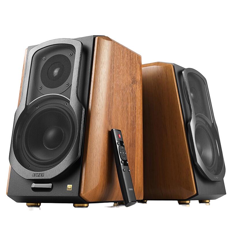 移动端、京东百亿补贴：漫步者 S1000MKII 2.0声道 多媒体音箱 木纹色 781元（