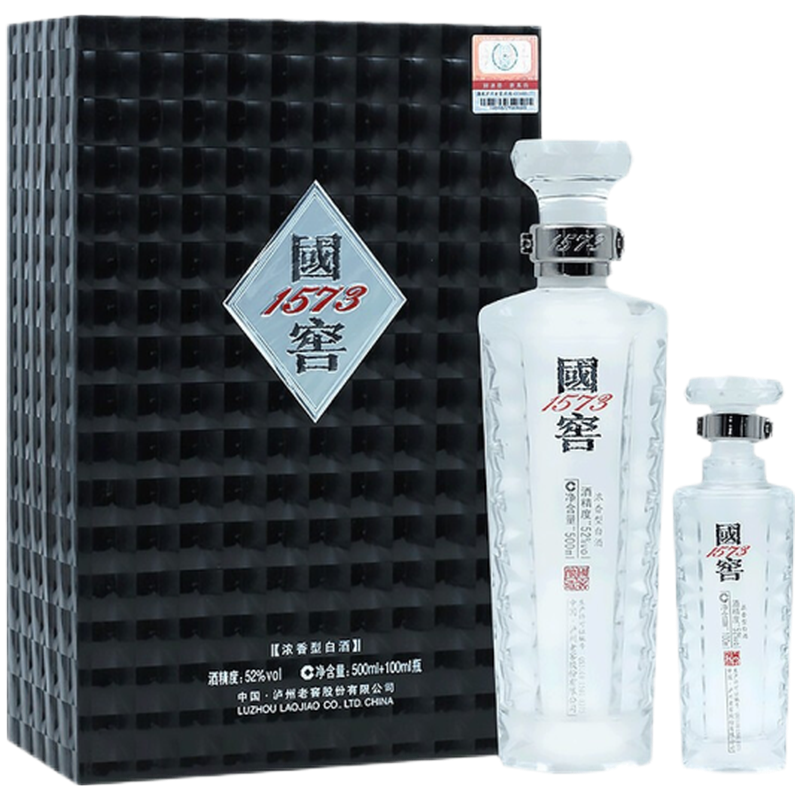 puls会员：国窖1573 君耀 浓香52度 500mL*1瓶+100ml*1瓶 960元（需领券）