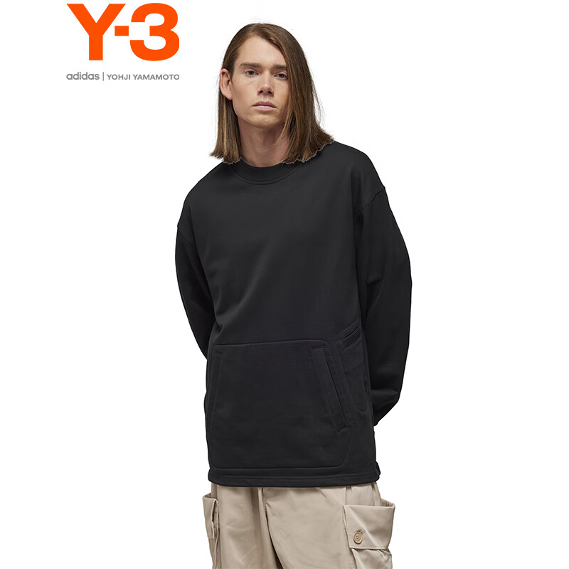 Y-3 y3LOGO CREW春新款卫衣男女同款圆领套头衫50-IR7113 黑色 常规 M 2440元（需用