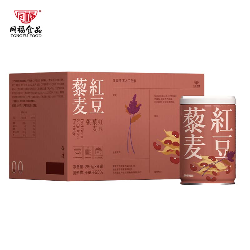 TONGFU PORRIDGE 同福碗粥 同福 八宝粥 红豆藜麦罐粥 280g*8罐 19.45元（需用券）