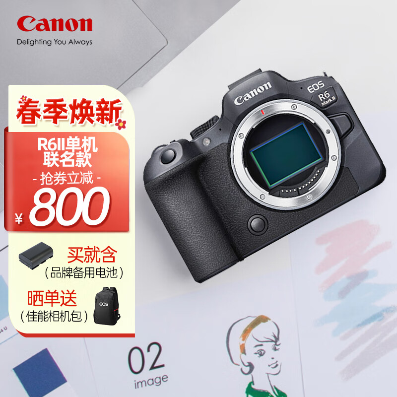 Canon 佳能 EOSR6二代全画幅高端专业微单数码照相机视频直播高清相机 R6二代