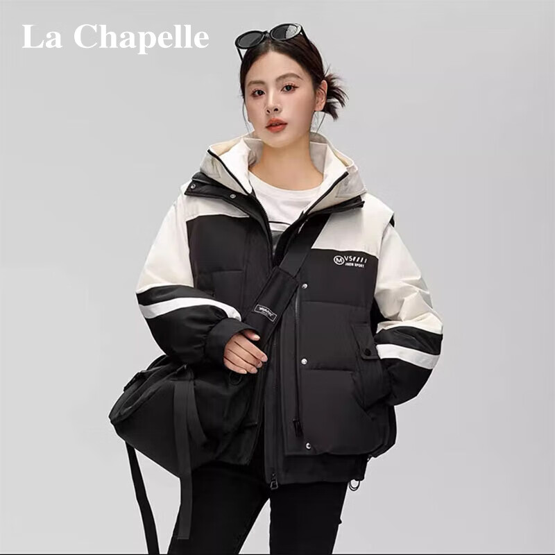 La Chapelle 2023冬季新款羽绒服款短款高端两拼接时尚休闲外套 399元（需用券