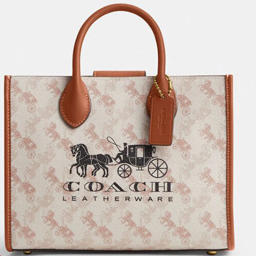 COACH 蔻驰 女士斜挎包 CR680 粉笔白色/高光琥珀色 中号 4500元