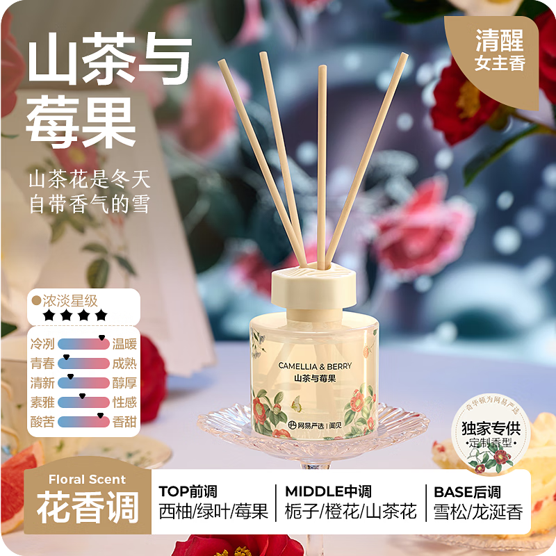 YANXUAN 网易严选 高级无火香氛空气清新剂 山茶与莓果 120ml 25.59元（需买2件