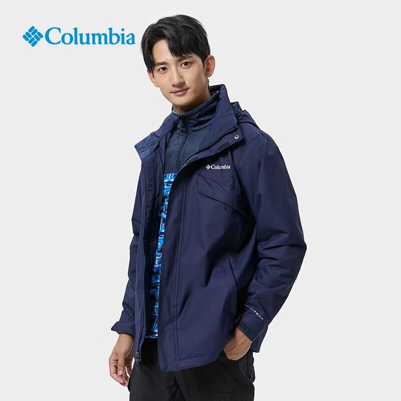 百亿补贴：哥伦比亚 Columbia 冲锋衣 男 秋冬防水防风 抓绒内胆三合一外套 63