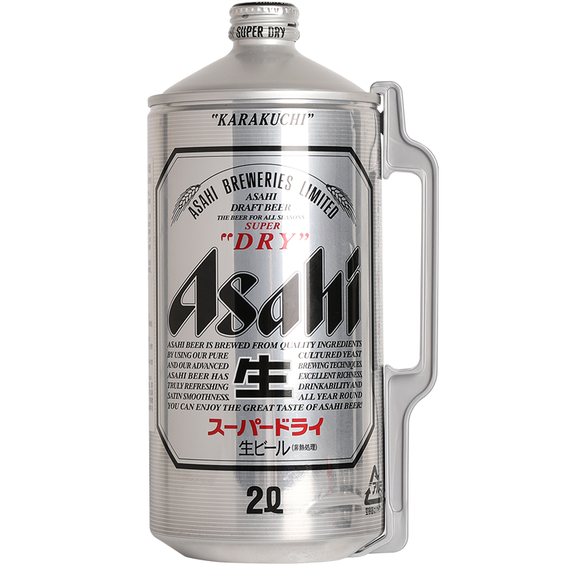 限9号：Asahi 朝日 超爽 生啤酒 2L 铁罐装 126.72元 包邮