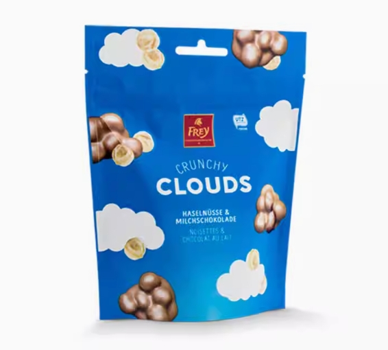 瑞士百年经典巧克力品牌！Frey 飞瑞尔 Clouds 云朵果仁夹心巧克力150g ￥9.25