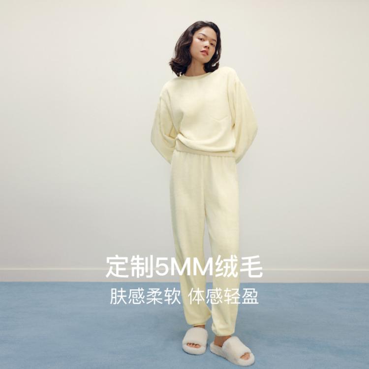 内外 柔软暖绒法兰绒休闲家居服可外穿舒适亲肤保暖 34元