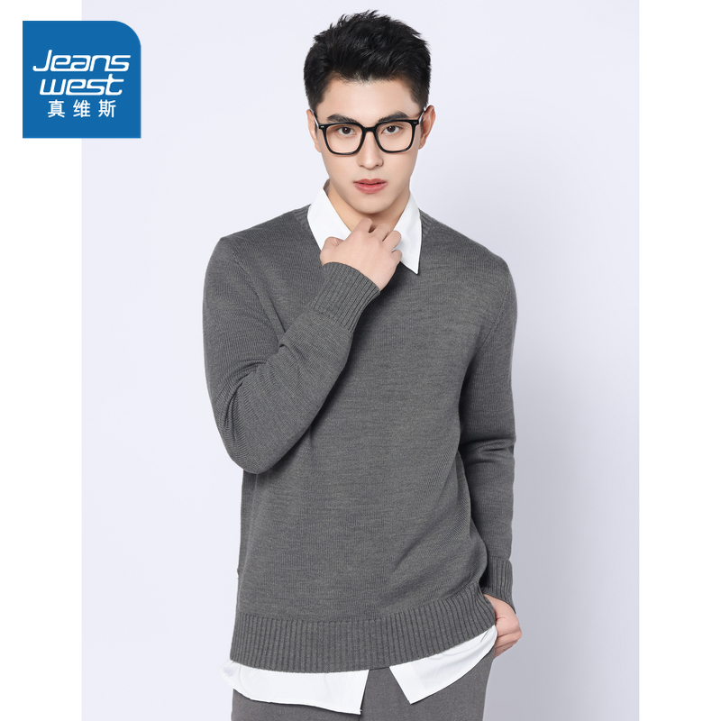 JEANSWEST 真维斯 男士圆领套头衫 KF-51-193J02 83.55元