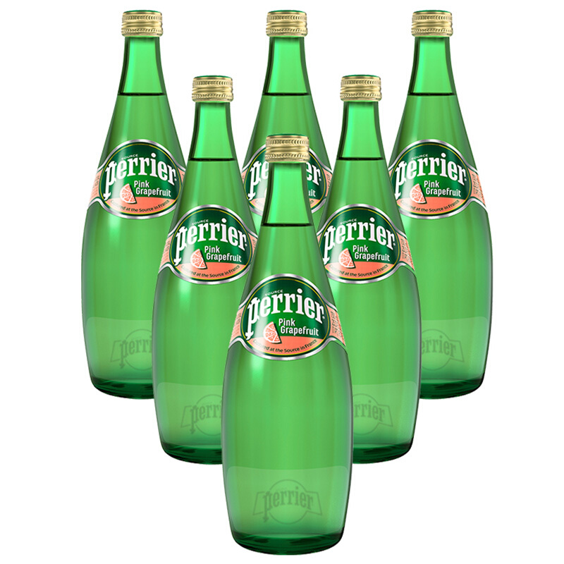 巴黎水 perrier 法国巴黎水Perrier天然矿泉水气泡水 百香果味500ml×6瓶 37.05元