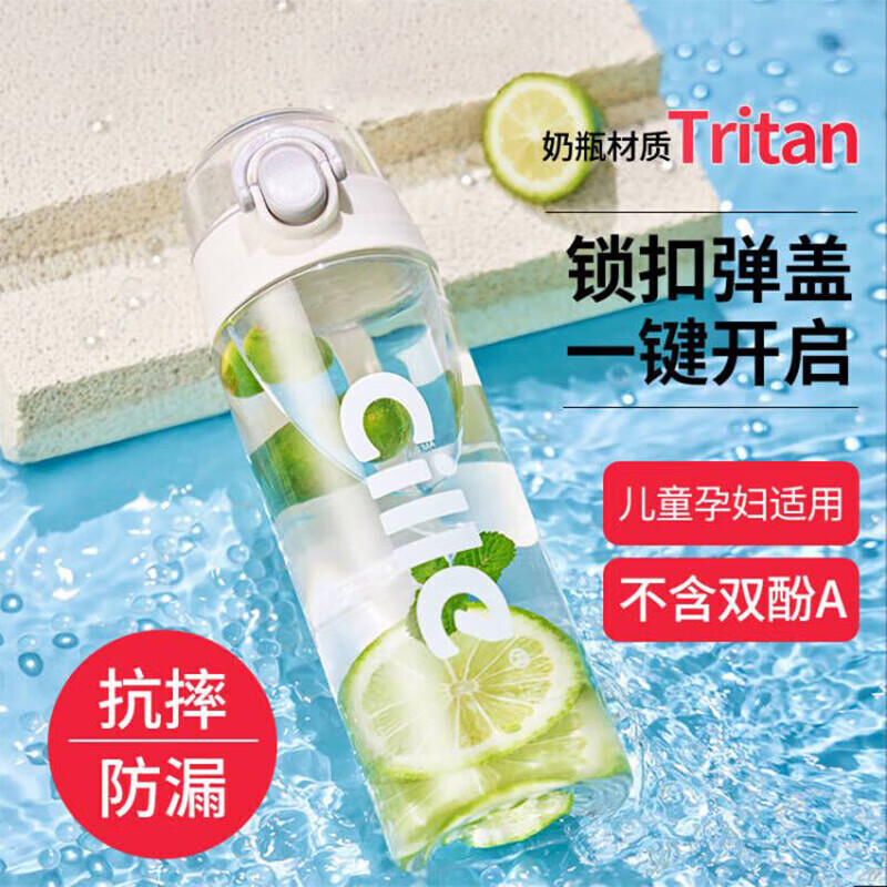 cille 希乐 Tritan材质塑料弹盖吸管水杯 600mL 15.92元 - 线报酷