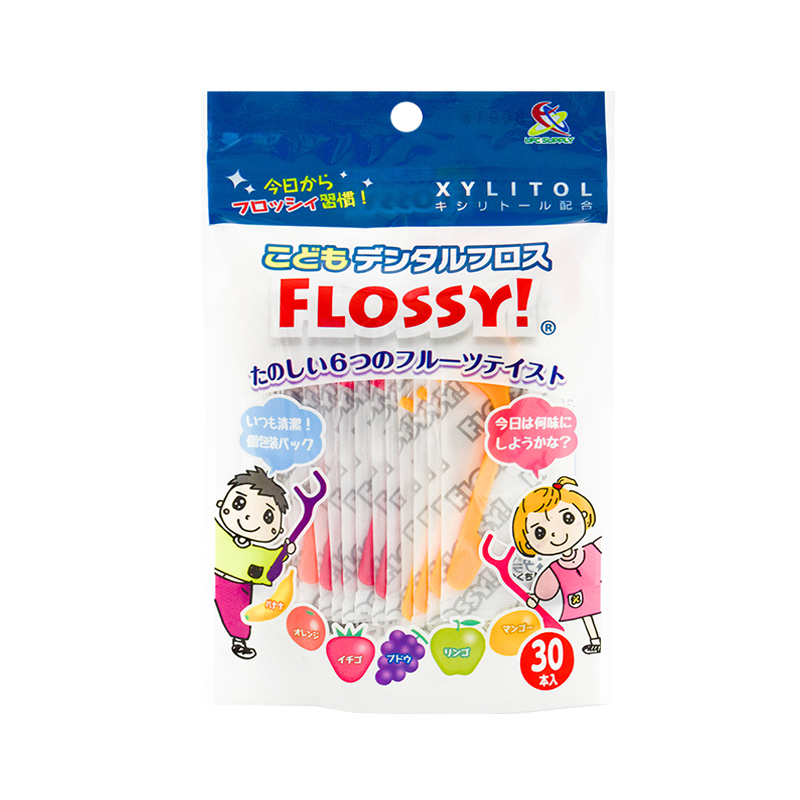 88VIP：FLOSSY! Flossy儿童牙线进口超细宝宝婴儿专用牙线棒水果味30支 31.35元