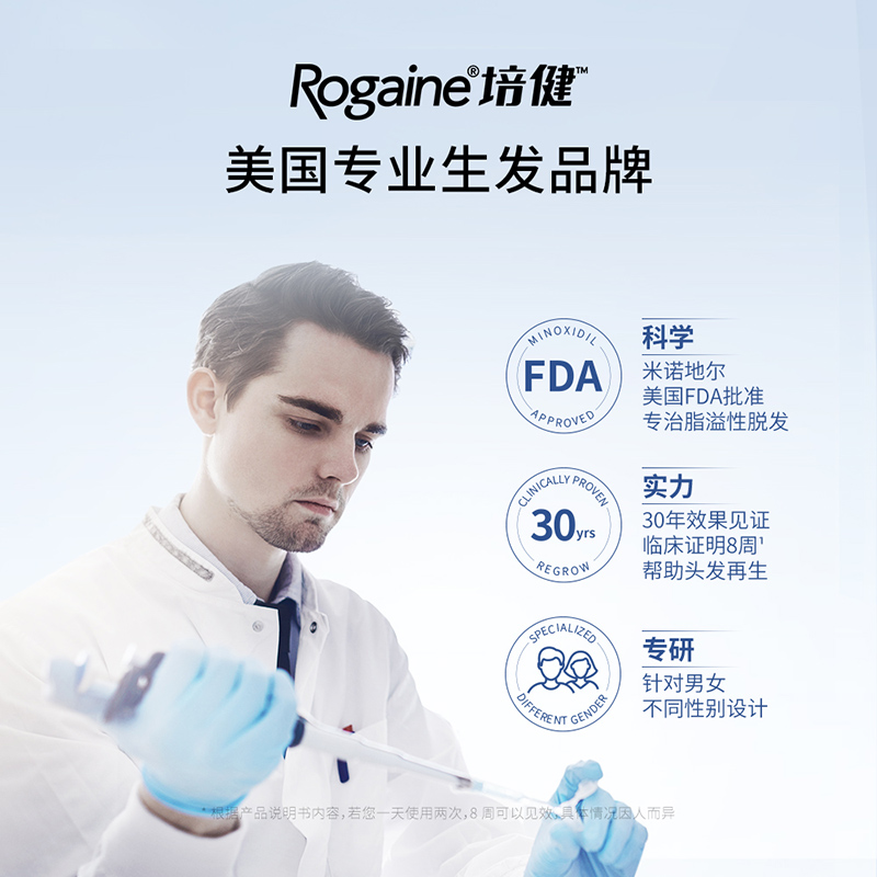 Rogaine 培健 美国Rogaine培健落健5%米诺地尔酊生发液男性防脱发增发密发滴剂 