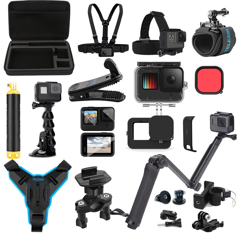 TELESIN 适配GoPro10 9配件运动相机实惠套装 gopro9/10入门套装 266.65元（需用券）