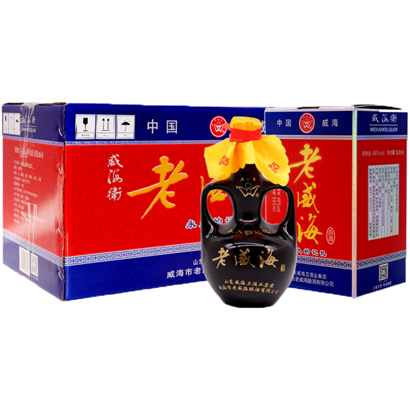 威海卫 老威海白酒 46度 浓香型白酒 整箱6瓶 528元