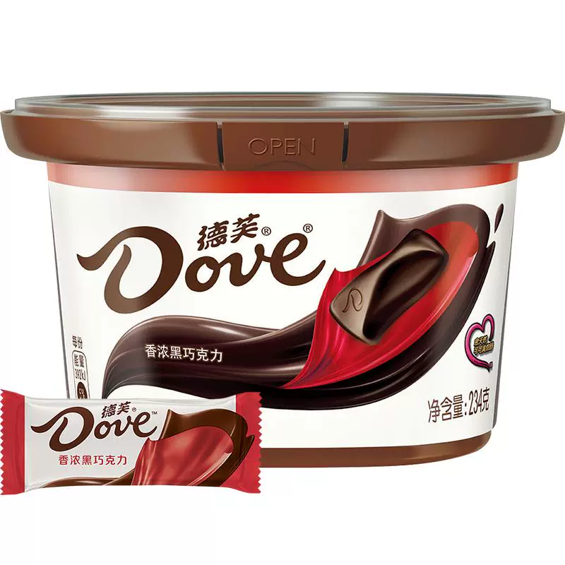 Dove 德芙 香浓黑巧克力 234g*1碗（约39颗） ￥16.8