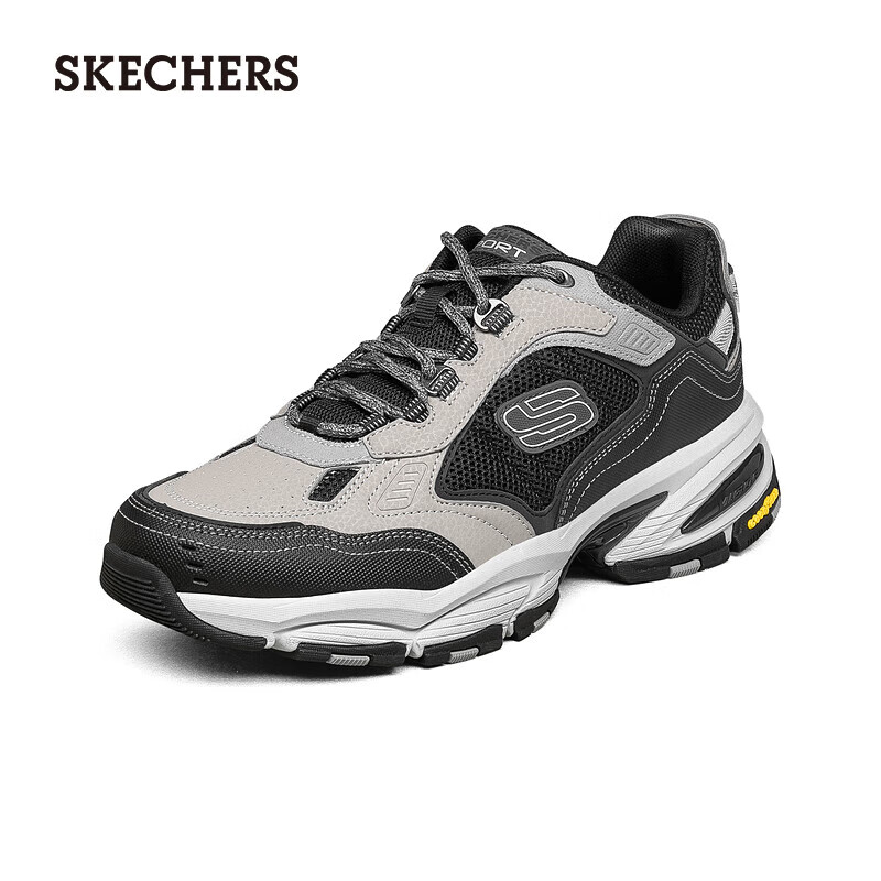 SKECHERS 斯凯奇 户外机能老爹鞋休闲运动鞋男237145GYBK灰色/黑色41 134.05元（需