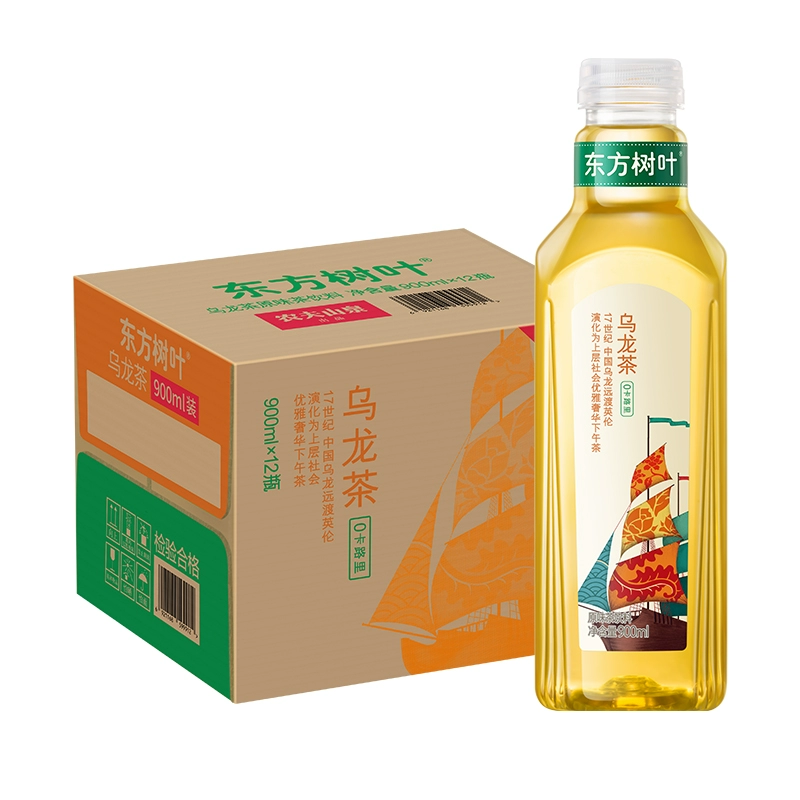 农夫山泉 东方树叶黑乌龙茶900ml*12大瓶整箱无糖青柑普洱茉莉花茶 ￥9.5