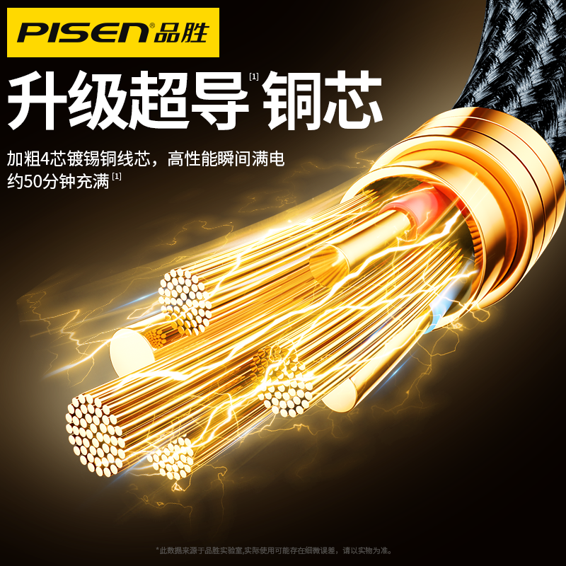 PISEN 品胜 一拖三数据线 1.2m 17.9元（需用券）