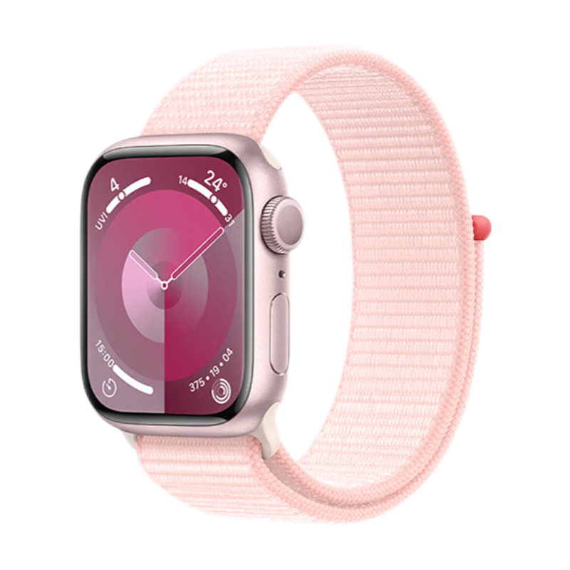 PLUS会员：苹果 Apple Watch Series 9 41mm 铝金属表壳+亮粉色回环运动表带 2584.01元包邮（需领券）