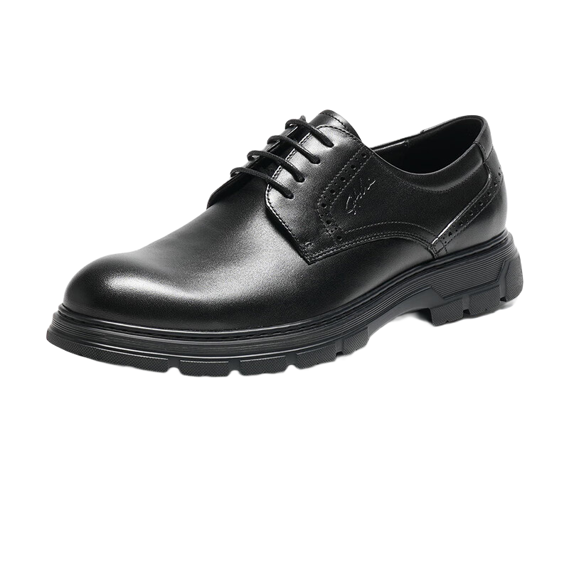 PLUS会员:沙驰（SATCHI）男鞋 厚底男士皮鞋男商务正装鞋 424.55元（需领券、需